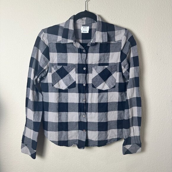 RVCA Buffalo Check Plaid Button Up Shirt Size Small - Picture 2 of 9